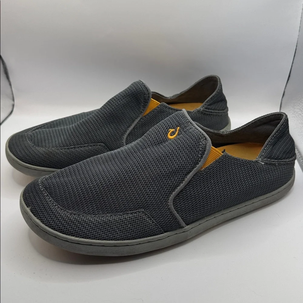 Olukai Nohea Mesh Slip-On Shoes Men’s 8.5 Gray Comfort Casual Loafer